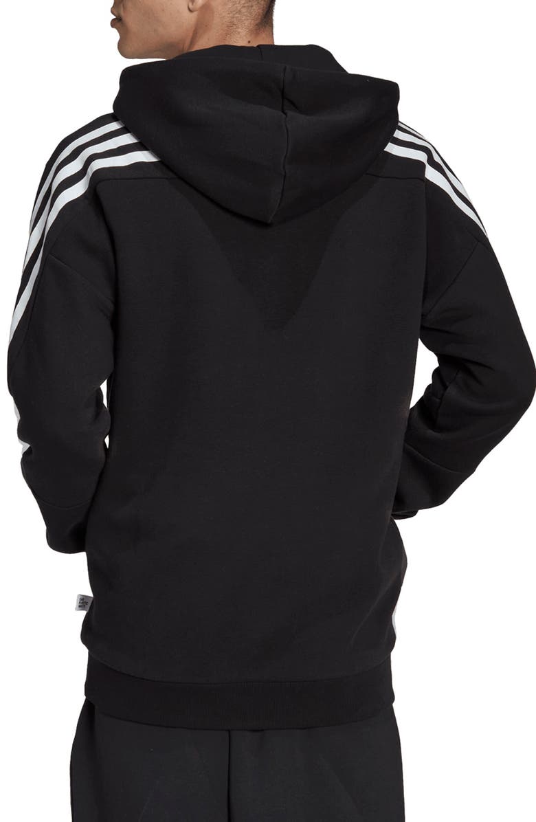 adidas Future Icons 3-Stripes Fleece Full-Zip Hoodie, Alternate, color,