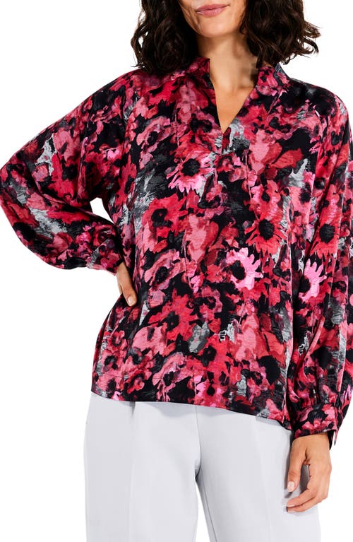 NIC+ZOE Glowing Garden Print Top in Pink Multi