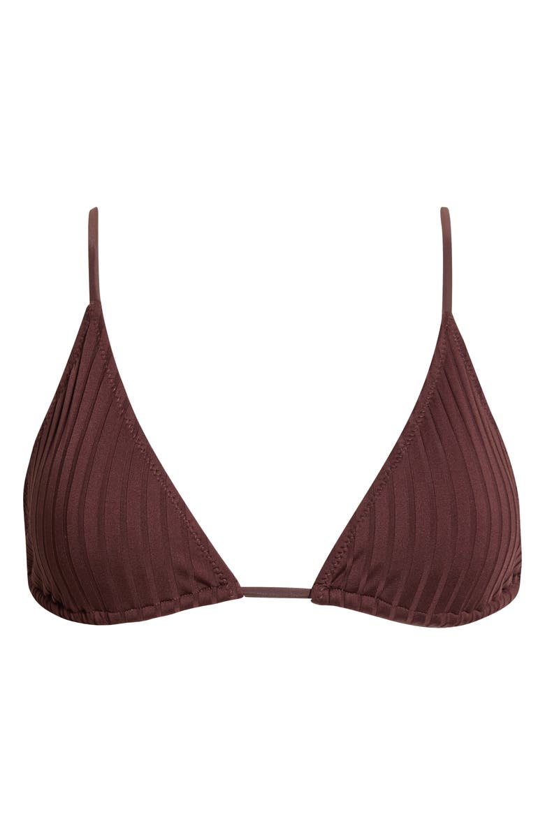 Sanctuary Tunnel Rib Bikini Top, Alternate, color, Espresso