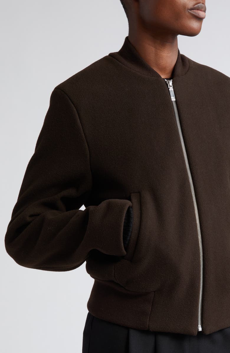 TOTEME Wool Blend Felt Sartorial Flight Jacket, Alternate, color, 