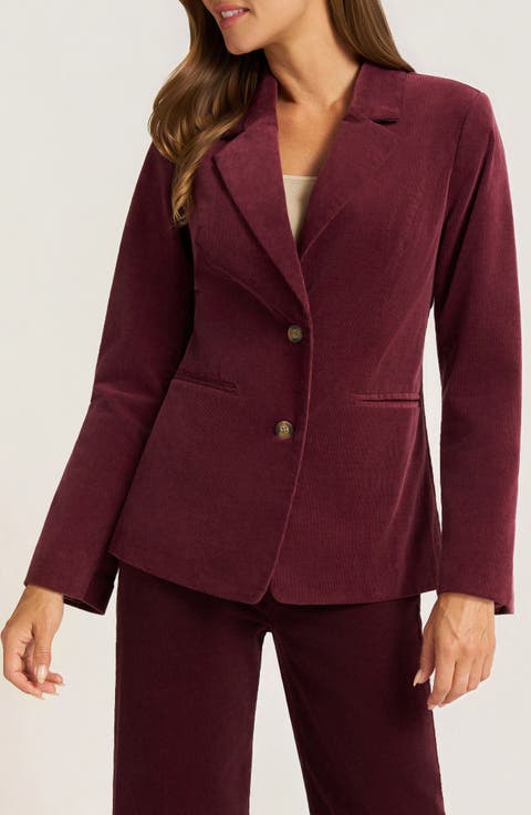 Jessie Button Front Corduroy Blazer