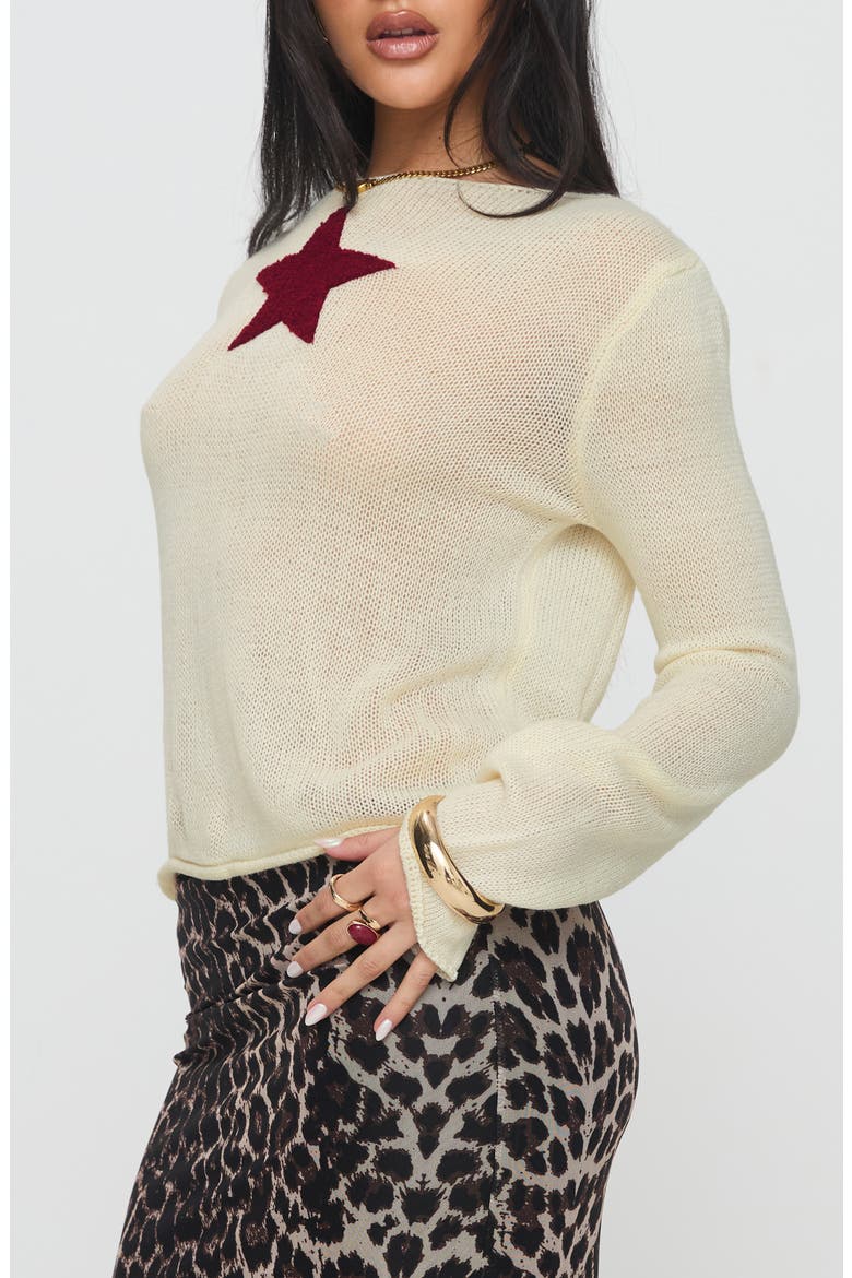 Big Star Boat Neck Sweater, Alternate, color, CREAM