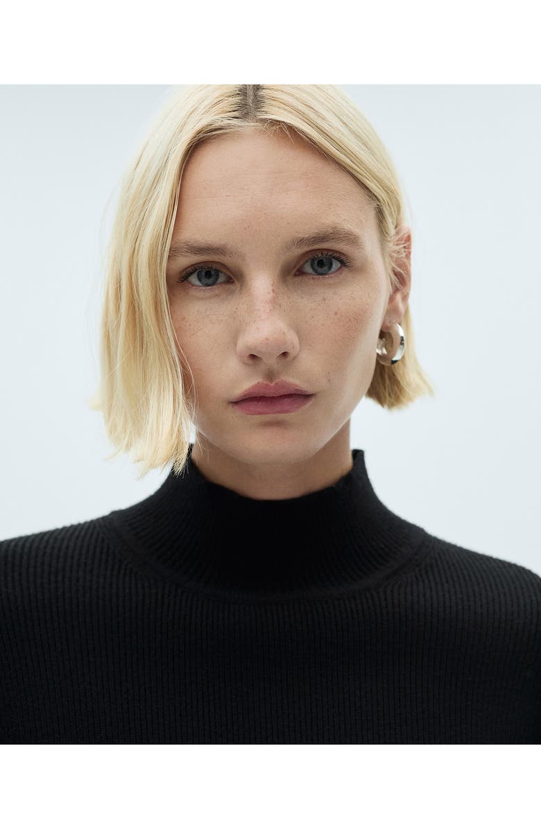 MANGO Rib Mock Neck Sweater, Alternate, color,