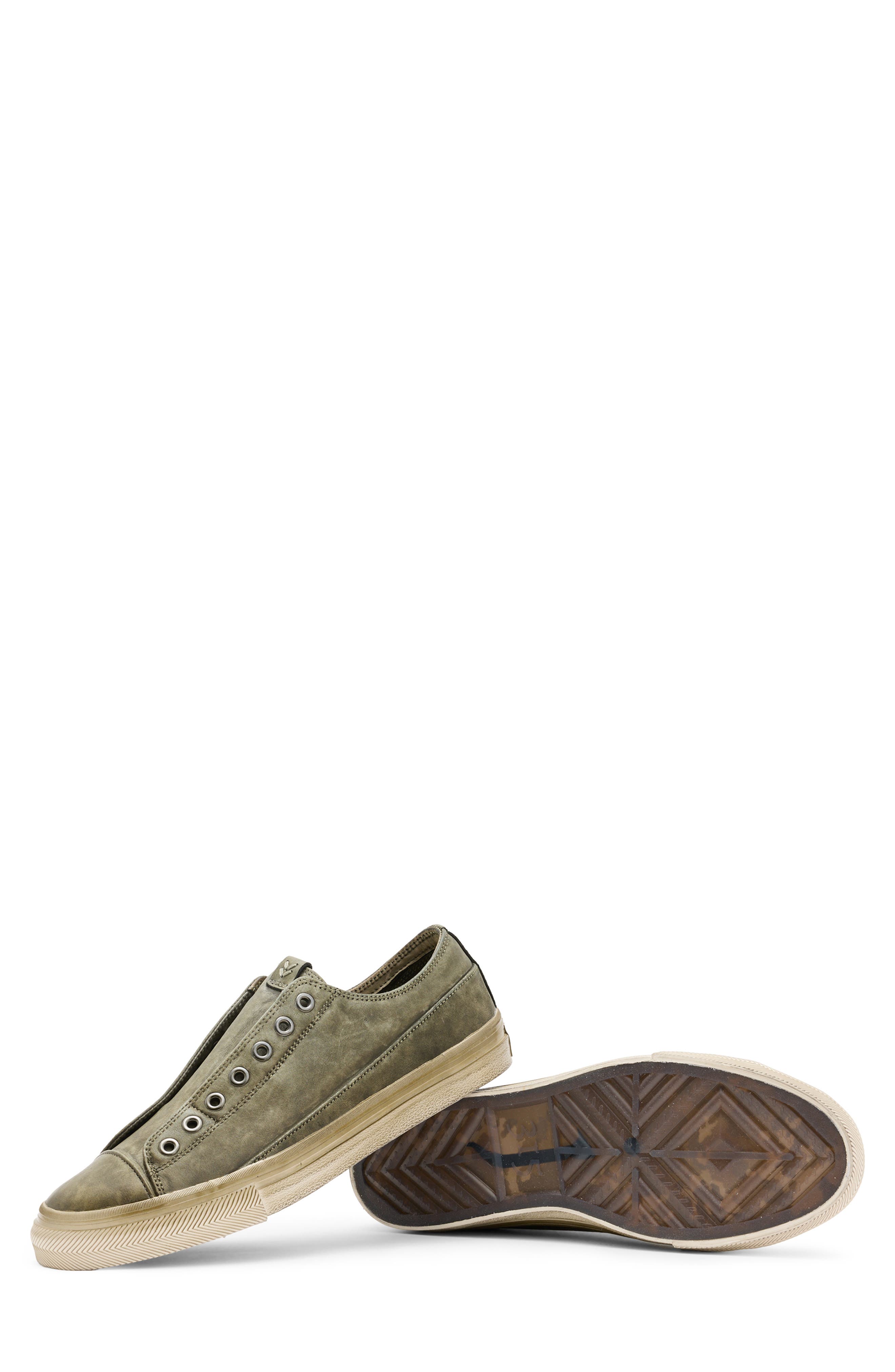 John Varvatos Laceless Low Sneaker, Alternate, color, Olive