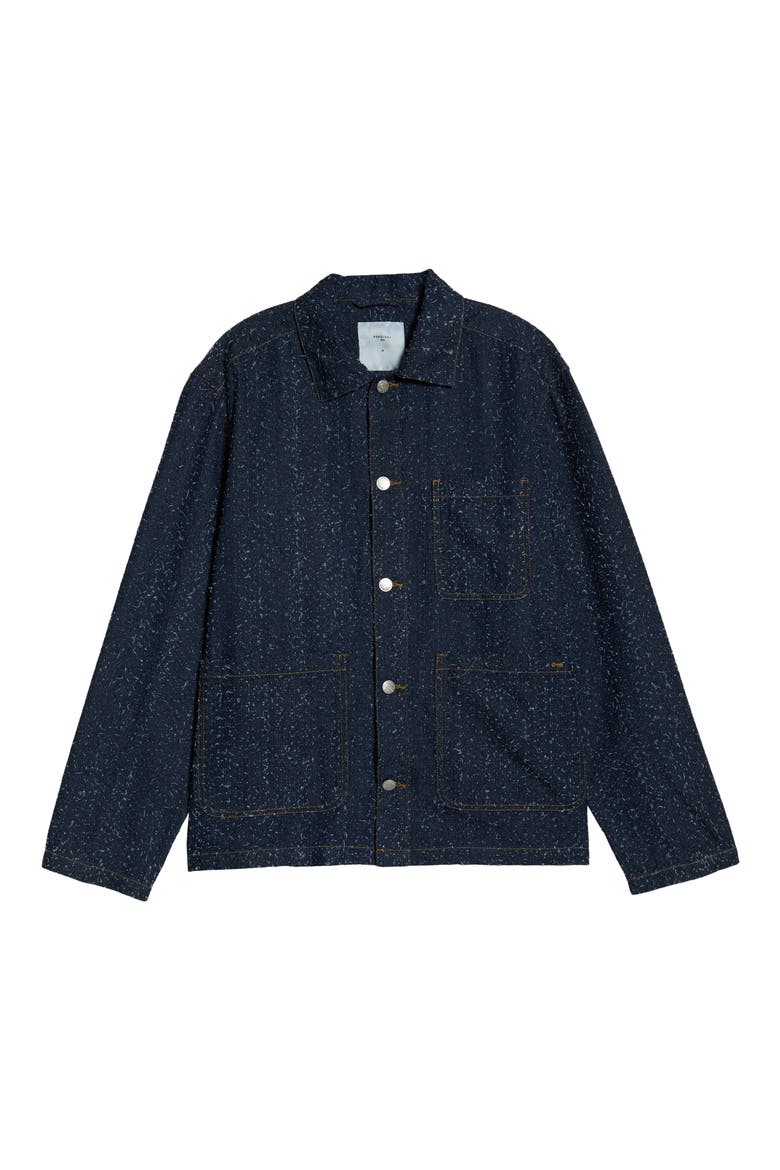Parsons Thread Detail Denim Jacket, Main, color, BLUE