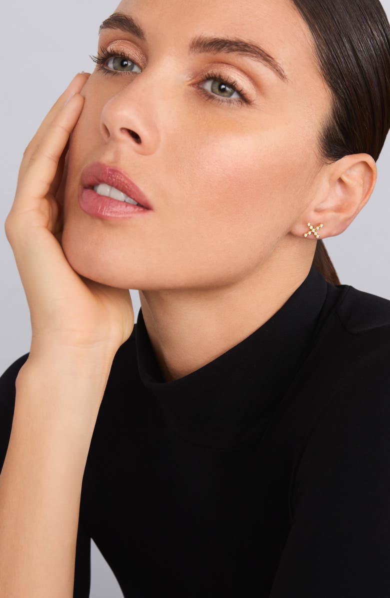 LAGOS KSL Diamond X Stud Earrings, Alternate, color, Gold Diamond