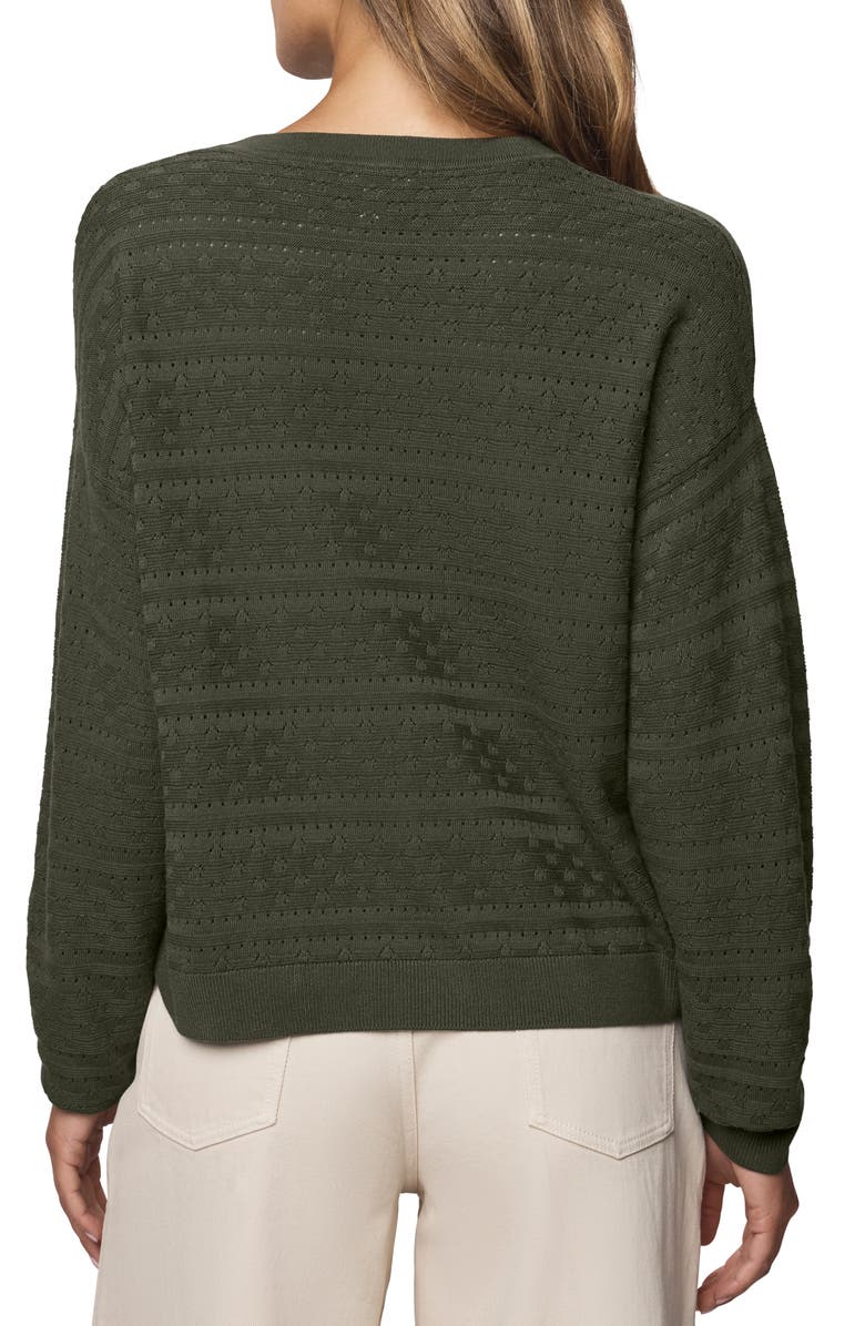 Splendid Georgie Oversize Pointelle Sweater, Alternate, color, Green Spruce