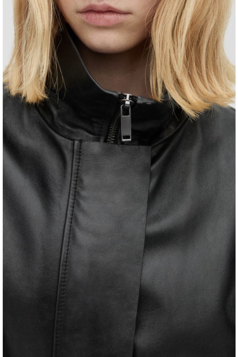Oversize Faux Leather Jacket, Alternate, color, BLACK