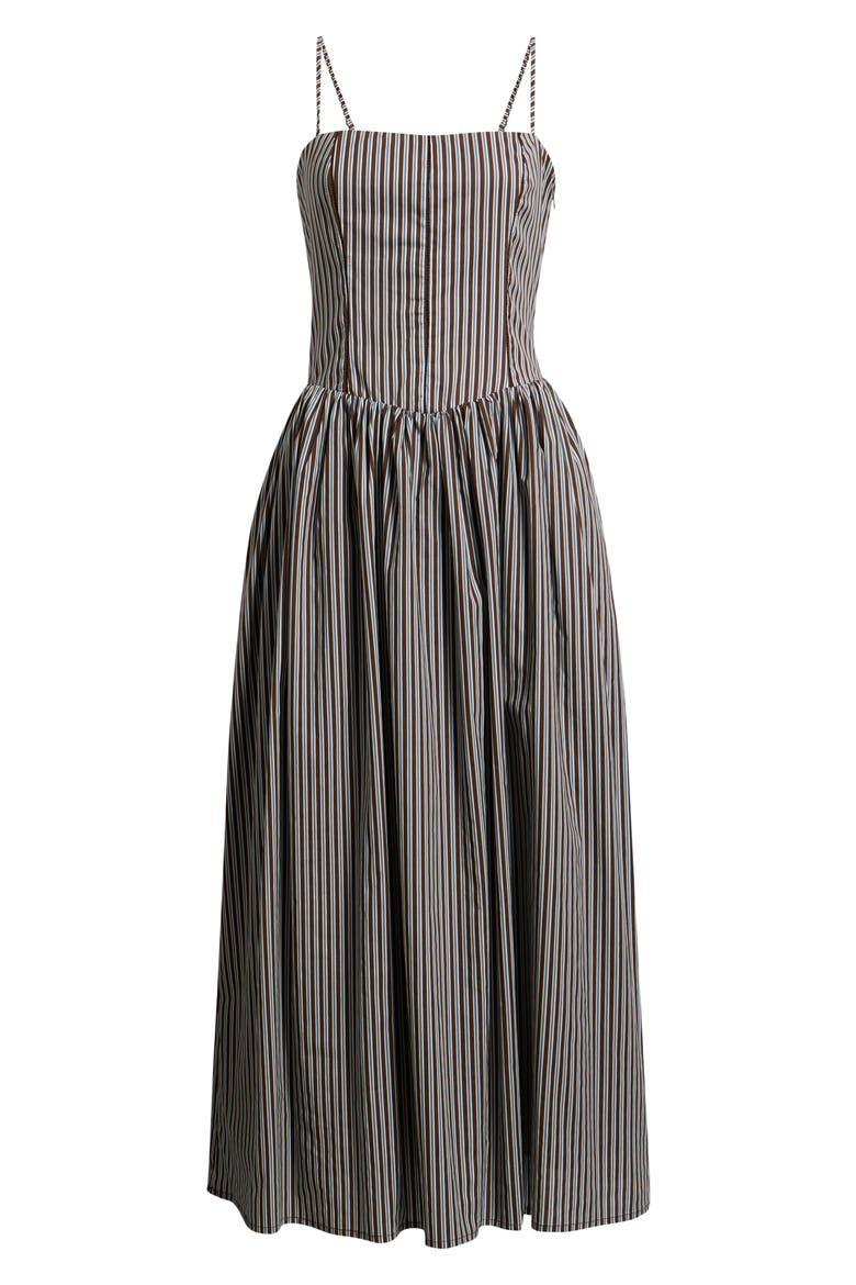Chandler Fit & Flare Cotton Maxi Dress, Alternate, color, BROWN MULTI