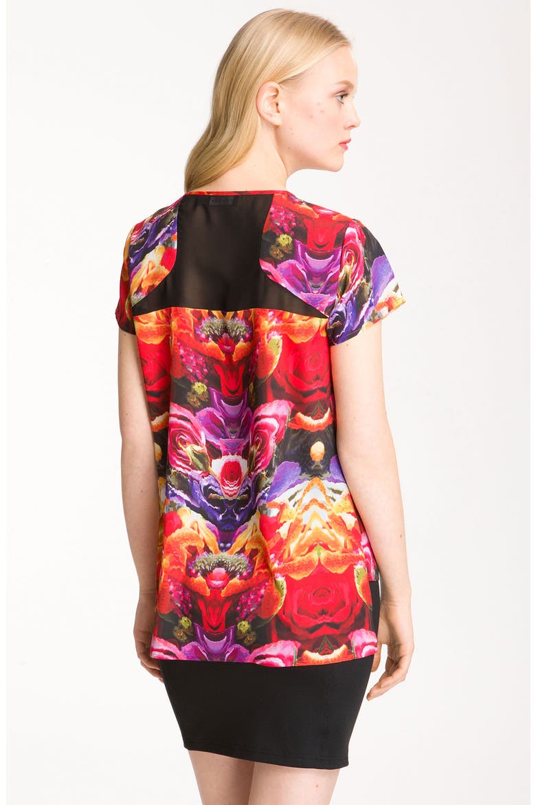High-Low Digital Print Tee, Alternate, color, FLORAL PRINT