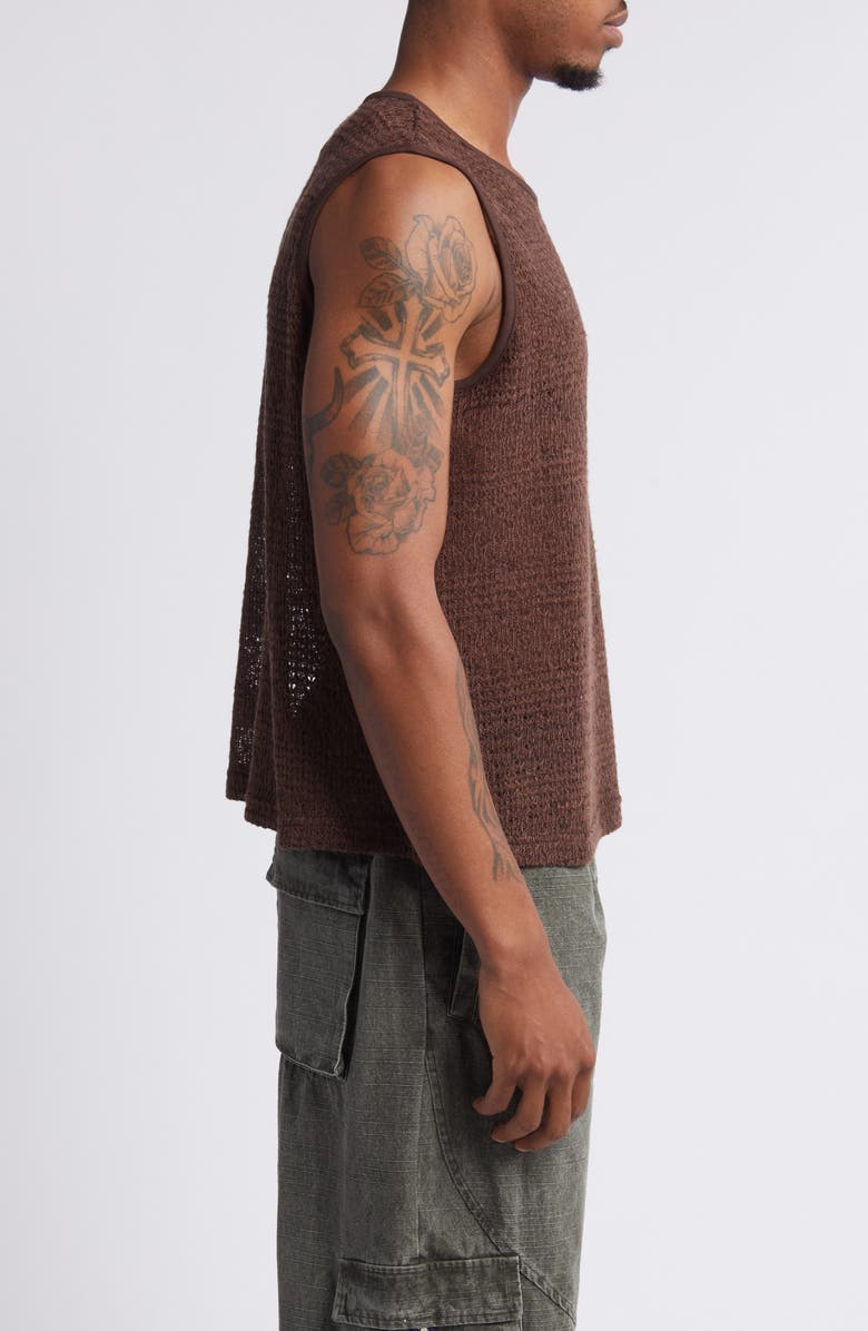 JUNGLES Loose Knit Vest, Alternate, color, Brown