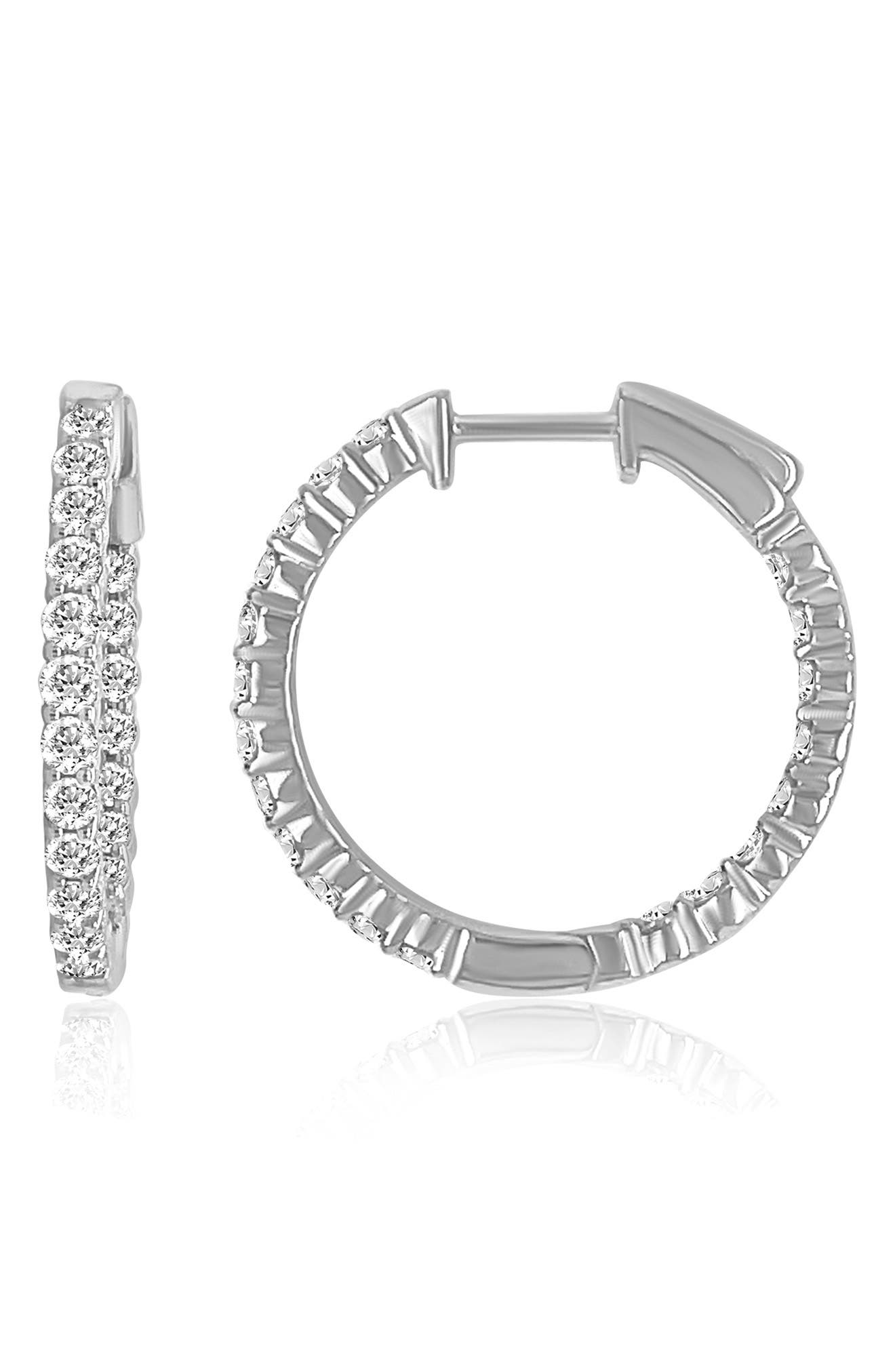 Badgley Mischka Collection Lab Created Diamond Hoop Earrings - 0.8ct.