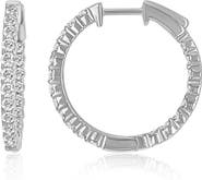 Badgley Mischka Collection Lab Created Diamond Hoop Earrings - 0.8ct.