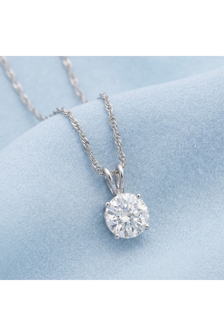 Certified 1Ct Round Diamond Solitaire Pendant Gold Necklace Lab Grown, Alternate, color, 14k White Gold