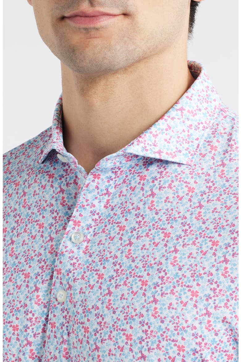 Charmer Floral Performance Jersey Polo, Alternate, color, PUNCH