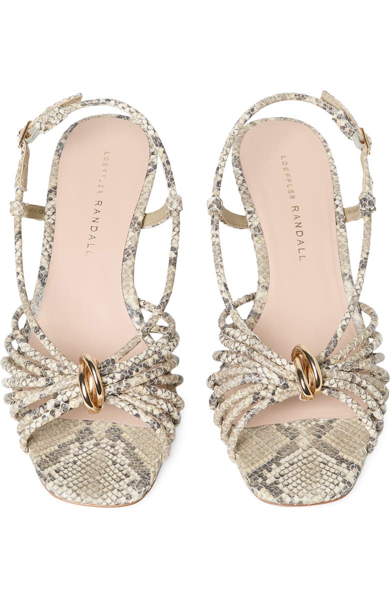 Loeffler Randall Minna Strappy Faux Leather Sandal, Alternate, color, Natural Snake