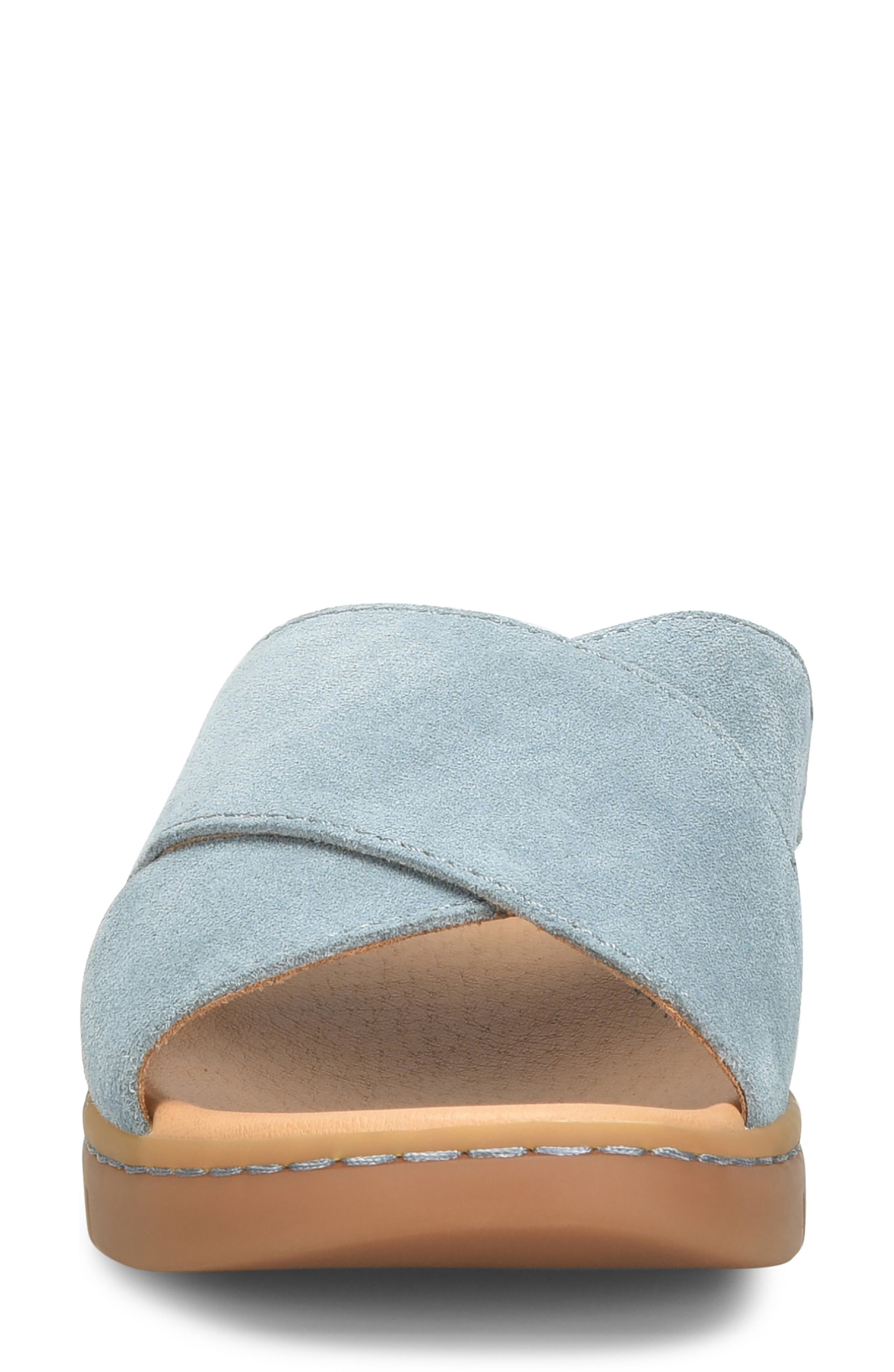 Adia Slide Sandal, Alternate, color, LIGHT BLUE SUEDE