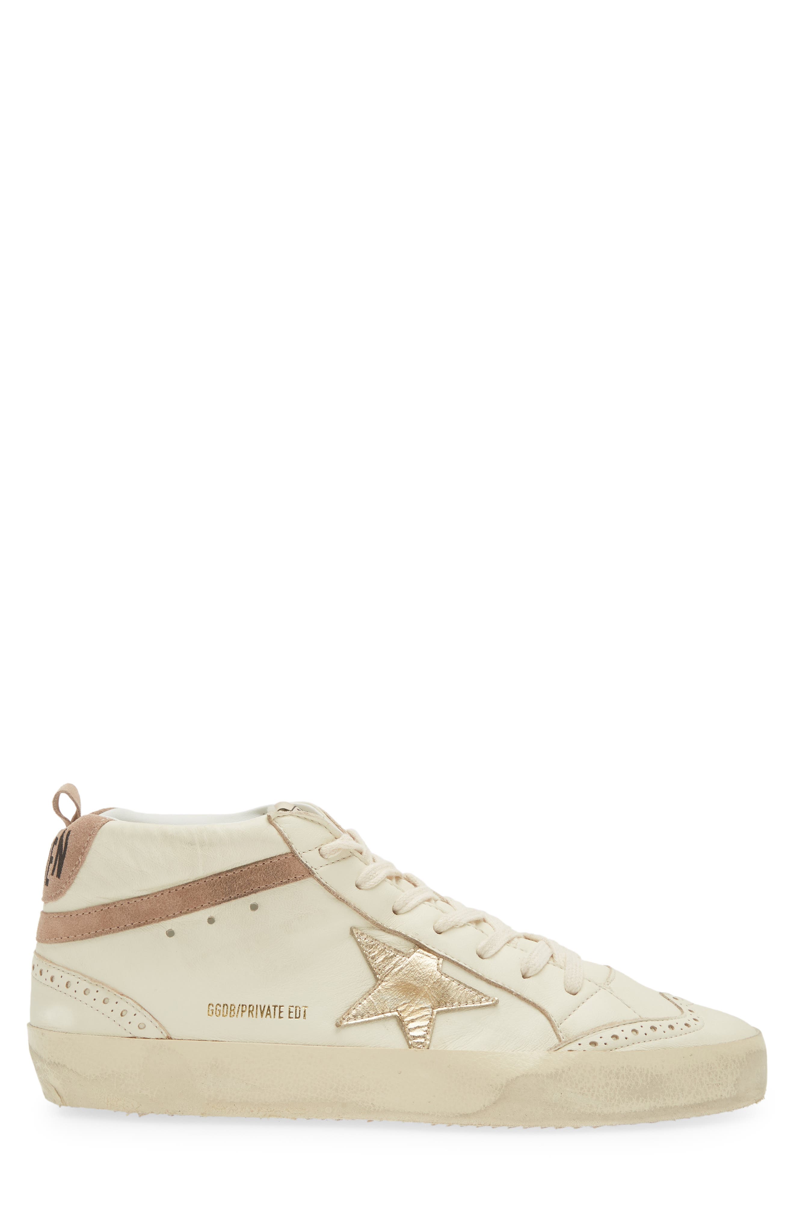 Golden Goose Mid Star Sneaker, Alternate, color, White/ Pink/ Gold