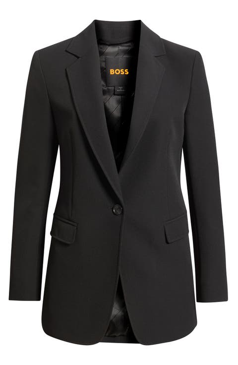 Jabla One-Button Crepe Blazer