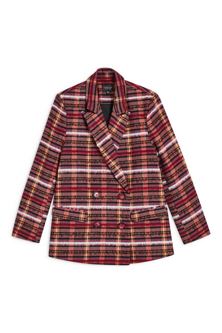 Brushed Check Blazer, Alternate, color, PINK MULTI