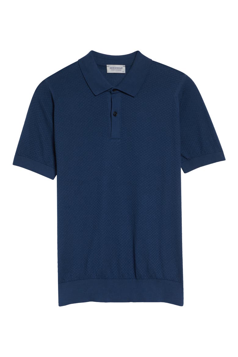 Calun Textured Sea Island Cotton Polo, Alternate, color, DELFT BLUE