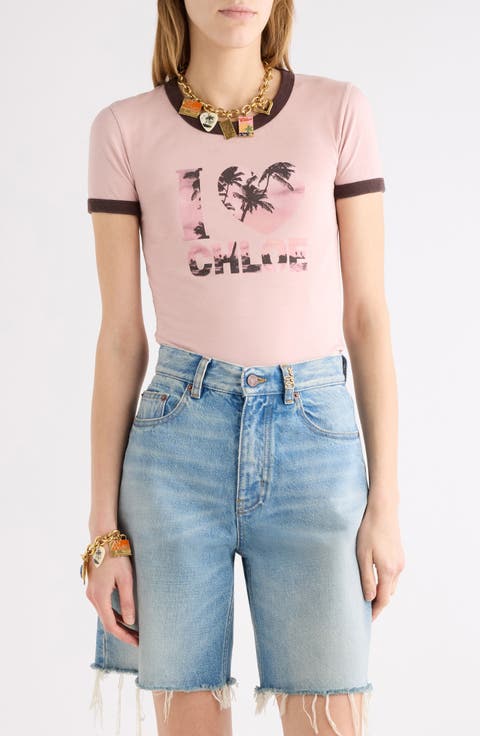 I Love Chloe Cotton Ringer Graphic T-Shirt