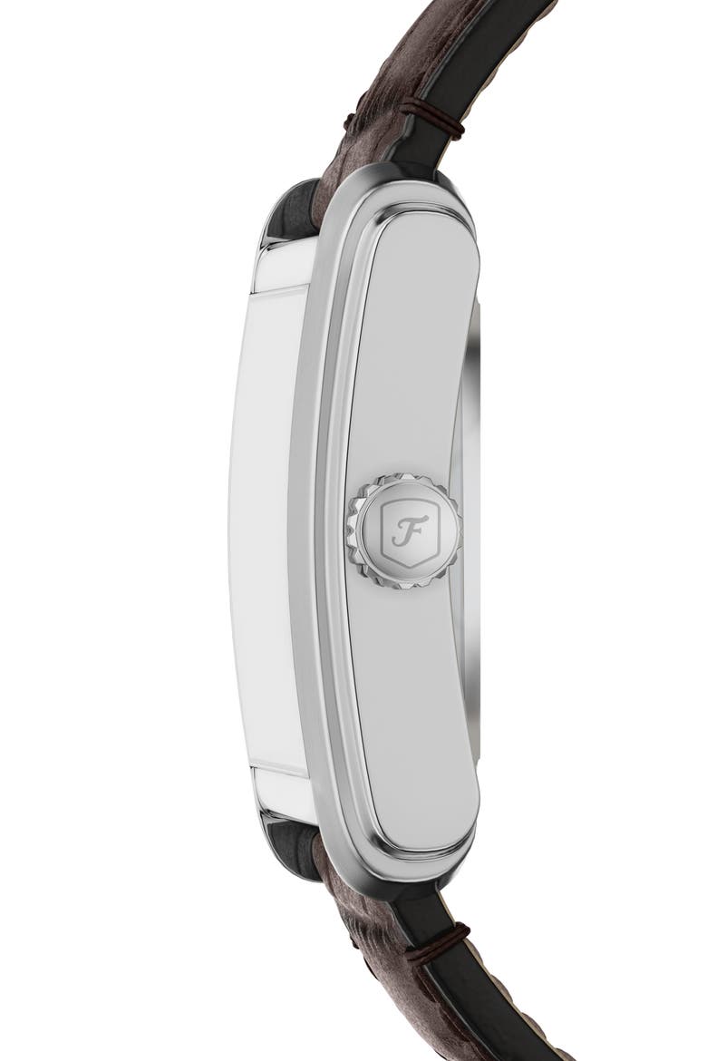 Carraway Open Heart Leather Strap Watch, 30mm x 42mm, Alternate, color, BROWN/ WHITE