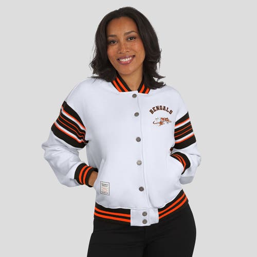 Wear By Erin Andrews White Cincinnati Bengals Full-snap Fleece Sweatshirt Jacket In White