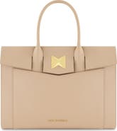 Mac Duggal Gold Plated Hardware Large Leather Briefcase Bag