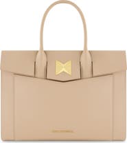 Mac Duggal Gold Plated Hardware Large Leather Briefcase Bag