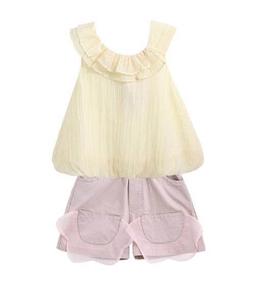 Mimi Tutu Yellow Mauve Ruffle Outfit Set In Yellow