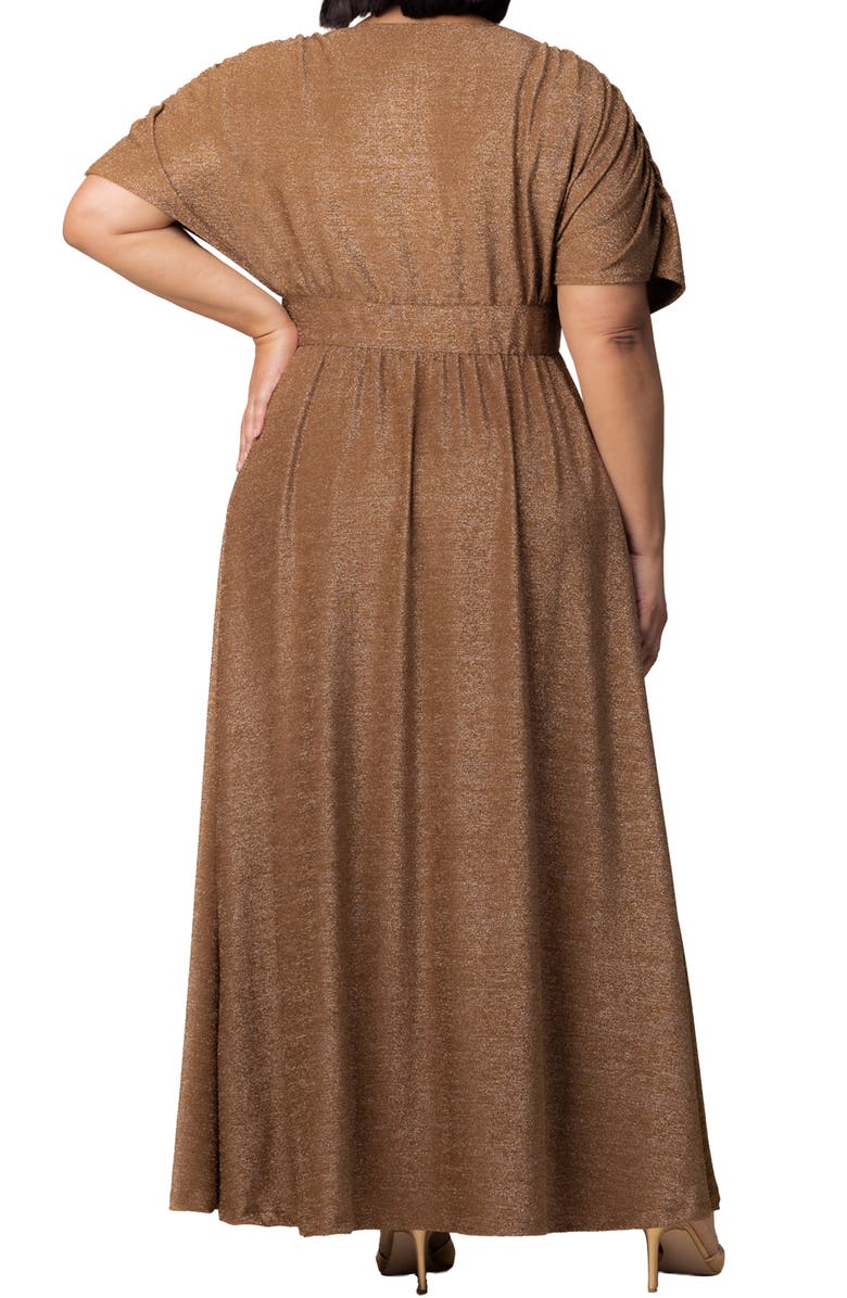 Kiyonna Geneva Metallic Gown, Alternate, color, Mocha Sparkle