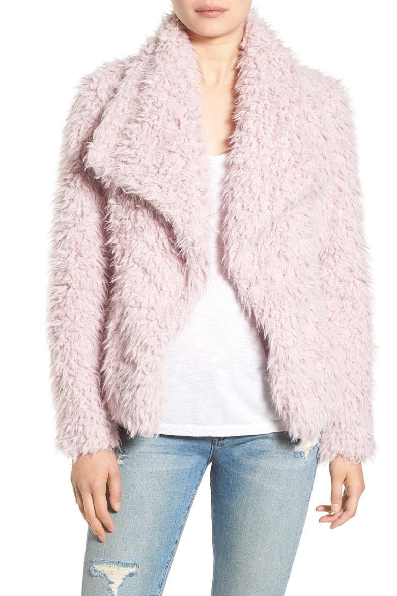 Faux Fur Jacket, Main, color, POWDER PUFF
