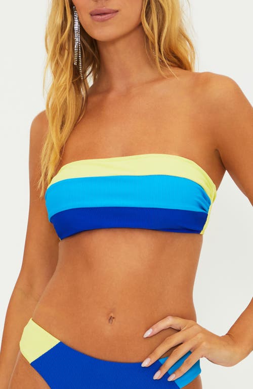 BEACH RIOT BEACH RIOT KAY COLORBLOCK STRAPLESS BIKINI TOP 