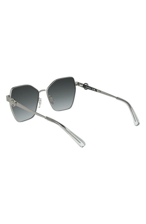 Longchamp 58mm Gradient Square Sunglasses In Silver/gradient Grey