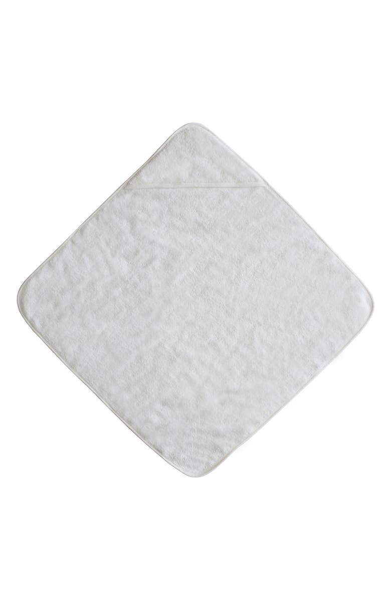 Mushie Hooded Organic Cotton Towel, Alternate, color, Pearl