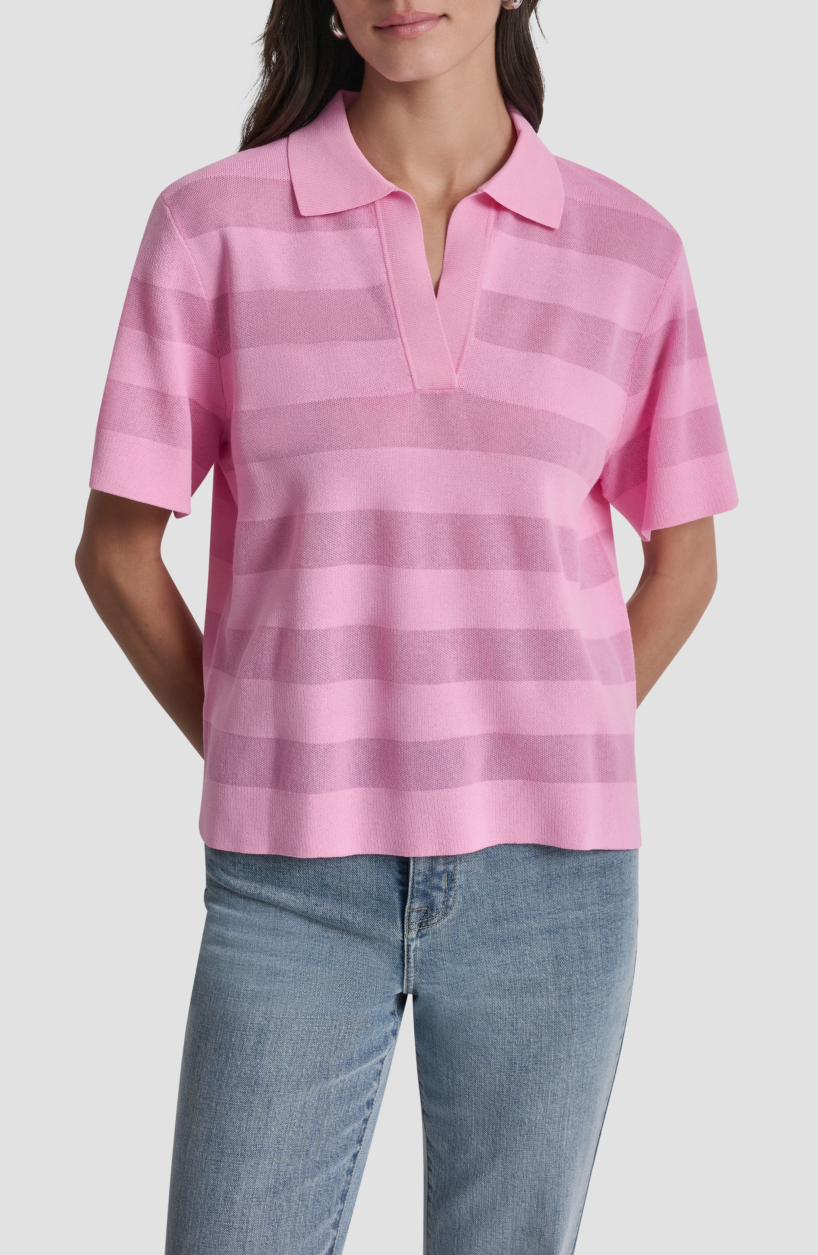 Sheer Stripe Polo - image 3