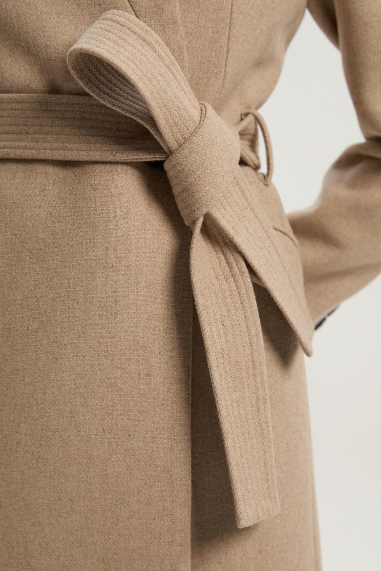 Wool Notch Neck Tailored Maxi Coat, Alternate, color, Oatmeal