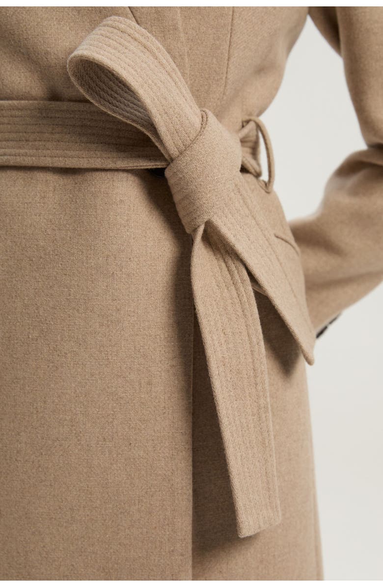 Karen Millen Wool Notch Neck Tailored Maxi Coat, Alternate, color, Oatmeal