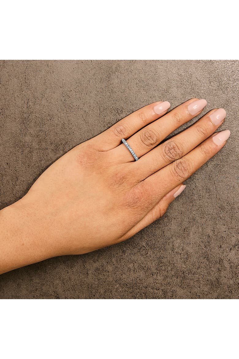 10K Rose Gold Plated Sterling Silver 1/3 ctw Diamond Band Ring, Alternate, color, Rose Gold over Silver