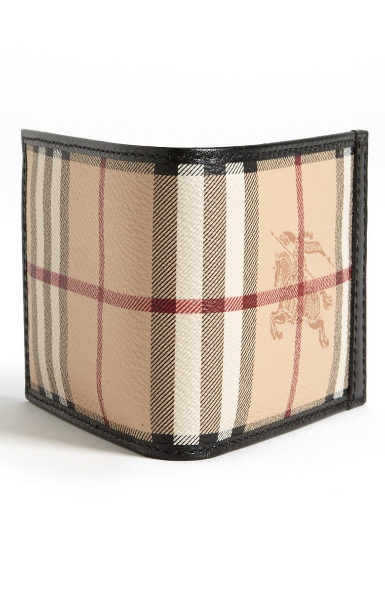 Burberry Small Check Print Billfold Wallet, Alternate, color, 