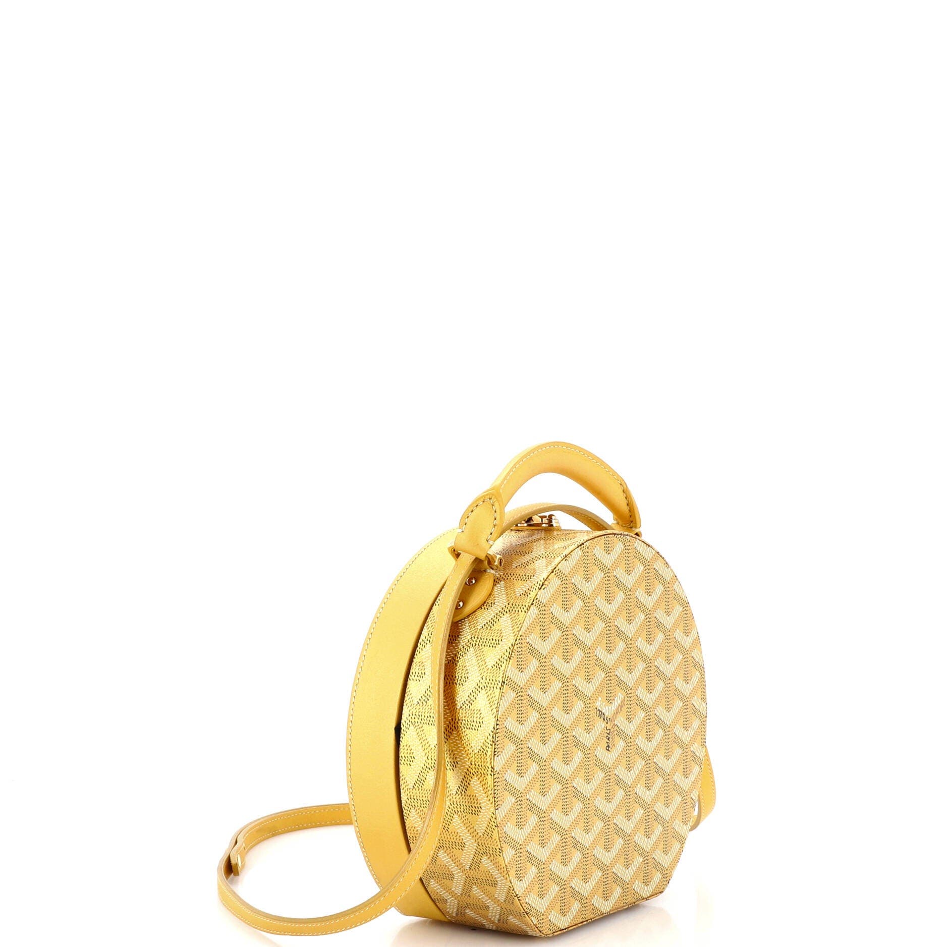 Pre-Owned Goyard Alto Hatbox Bag Coated Canvas, Alternate, color, Yellow