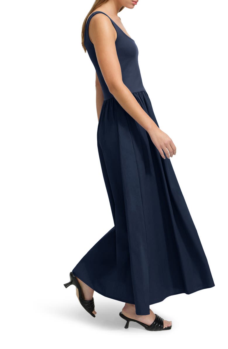 Marcella Clara Mixed Media Ponte & Cotton A-Line Dress, Alternate, color, 