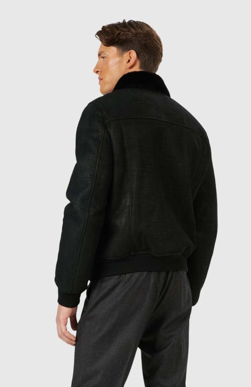 Gorski Merino Shearling Lamb Bomber Jacket In Black