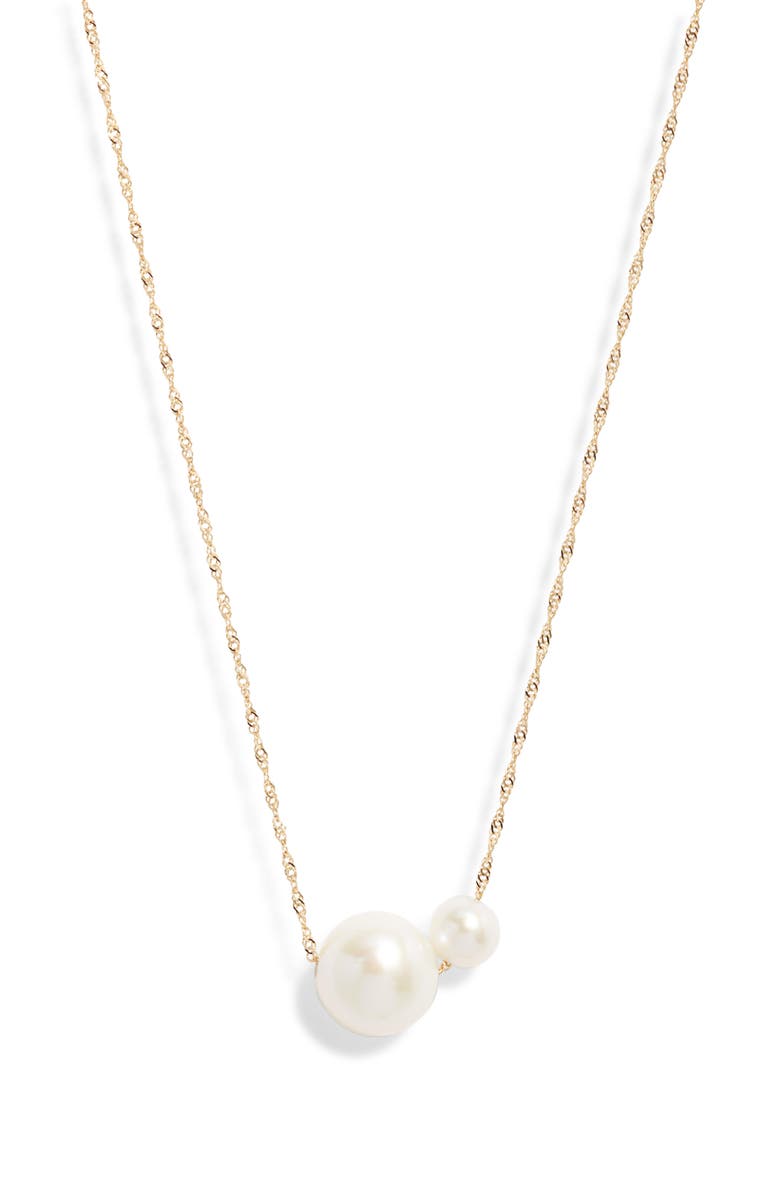 Nordstrom Freshwater Pearl Necklace, Main, color, White- 14K Yellow Gold