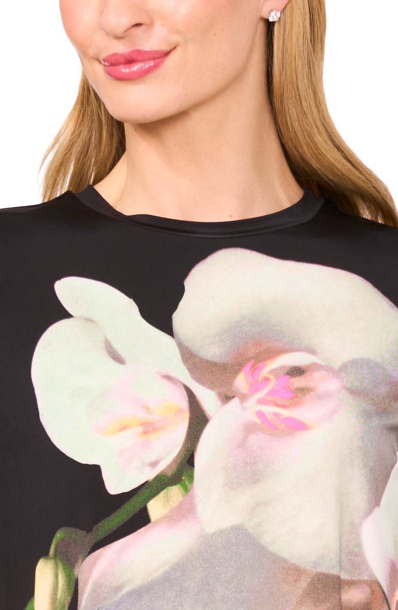 Ted Baker Floral Knit Top, Alternate, color, Rich Black