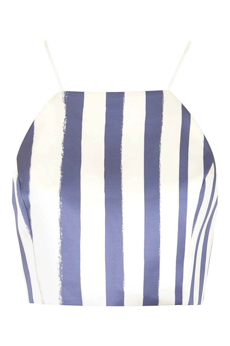 Stripe Crop Top (Nordstrom Exclusive), Alternate, color, NAVY BLUE MULTI