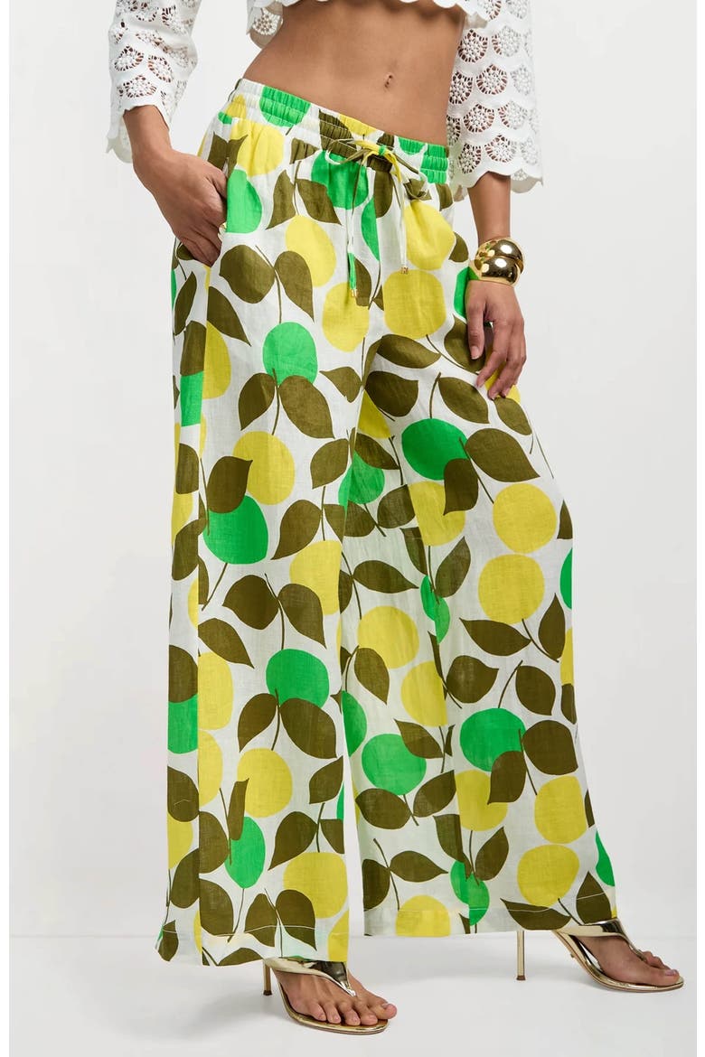 Azule Wide-Leg Pant, Alternate, color, Limone Print