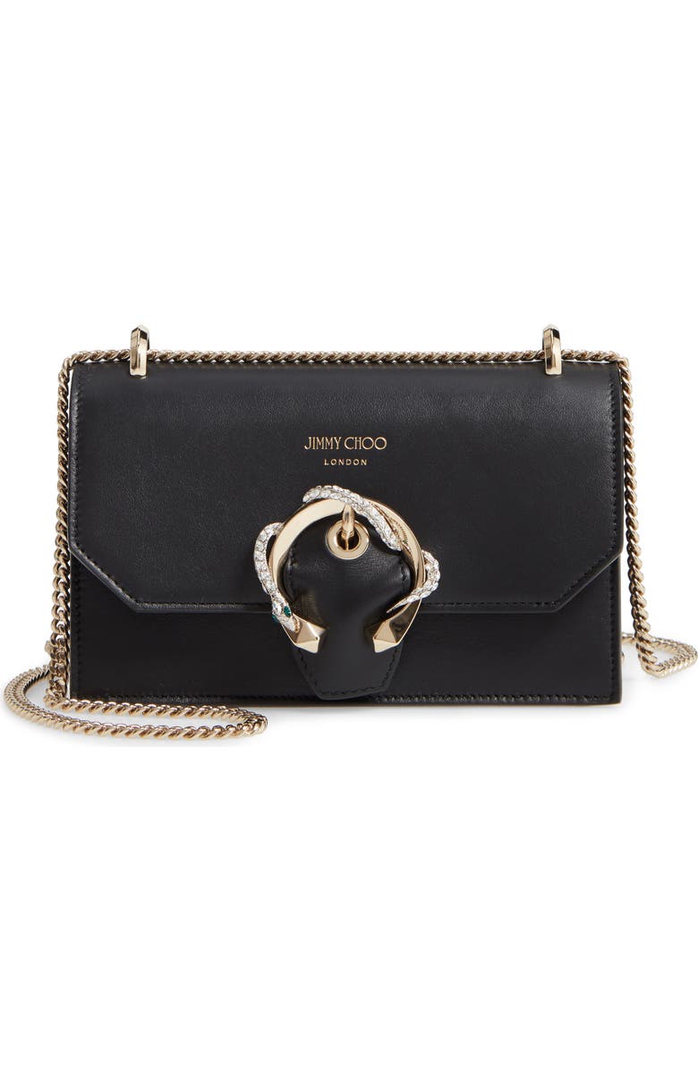 Jimmy Choo Paris Leather Shoulder Bag, Main, color,