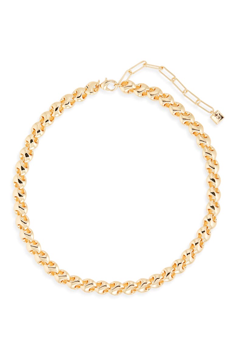 Interlocked Link Necklace, Main, color, GOLD